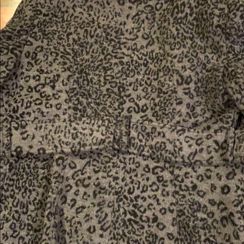 Moda International Black and Grey Cheetah Pea Coat - Picture 5 of 8